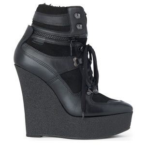 Burberry Shearling Fur Leather Suede Ankle Booties